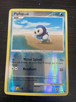 Pokemon TCG Piplup 71/100 Majestic Dawn Reverse Holo - Image 1