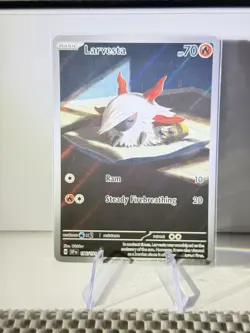 Larvesta 196/191 Full Art Holo Pokemon SV08: Surging Sparks English Near Mint - Image 1