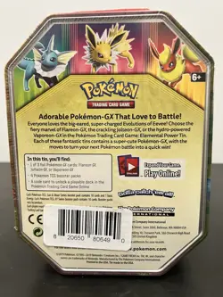 💸 Pokemon TCG Elemental Power Tin Jolteon GX 4 Packs Sun & Moon 2019 SEALED 💲 - Image 3
