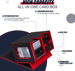 MTG Deck Box for Commander Card Storage Box 250+ Sleeveless Trading Card Deck Bo - Image 3