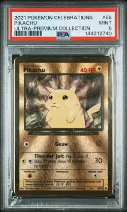 2021 POKEMON CELEBRATIONS ULTRA-PREM COLL #58 PIKACHU PSA 9 - Image 1