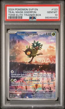 2024 POKEMON SV BLACK STAR PROMO SVP EN #123 TEAL MASK OGERPON TWM ETB PSA 10 - Image 1