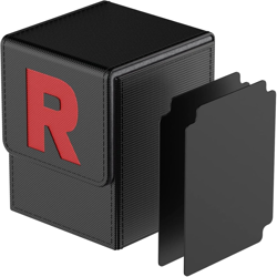 Card Deck Box for PTCG Cards [Team R] MTG Trading Card Holder with 2 Dividers pe - Image 1