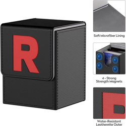 Card Deck Box for PTCG Cards [Team R] MTG Trading Card Holder with 2 Dividers pe - Image 4