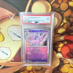 Pokemon Espeon Master Ball Reverse Holo 033/131 Prismatic Evolutions Rare PSA 9 - Image 1