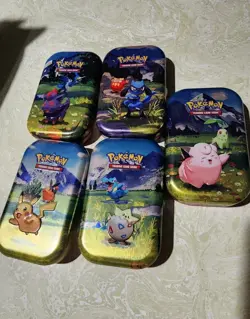 Ascended Heroes Mini Tin EMPTY with stickers Set of 5 (Connecting Arts) Pokemon - Image 1