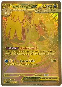 Pokemon Mega Dragonite ex Ascended Heroes 295/217 Mega Hyper Rare TCG - Image 1