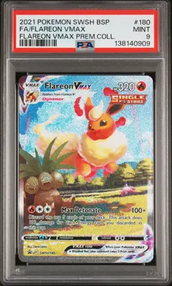 POKEMON FLAREON VMAX Premium Collection Black Star Promo SWSH180 PSA 9 MINT - Image 1