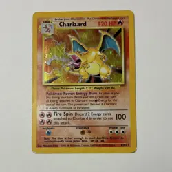 Pokemon TCG Charizard Base Set Holo Rare 4/102 Wizards 1999 120 HP DAMAGED READ - Image 1