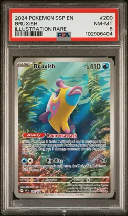 2024 POKEMON SSP EN-SURGING SPARKS ILLUSTRATION RARE #200 BRUXISH PSA 8 - Image 1