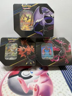 Pokemon Crown Zenith Tin Galarian Articuno Zapdos Moltres English Box *BUNDLE* - Image 1