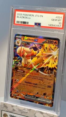 PSA GEM MINT 10 POKEMON BLAZIKEN ex #024 (2025) JTG EN JOURNEY TOGETHER *NICE* - Image 2