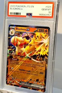 PSA GEM MINT 10 POKEMON BLAZIKEN ex #024 (2025) JTG EN JOURNEY TOGETHER *NICE* - Image 3