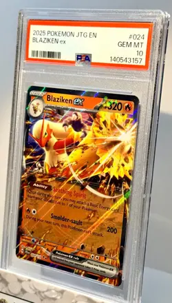 PSA GEM MINT 10 POKEMON BLAZIKEN ex #024 (2025) JTG EN JOURNEY TOGETHER *NICE* - Image 4