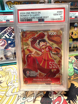 2024 One Piece Promo PSA 10 Monkey.D.Luffy Bandai Card Games Fest #080 - Image 1