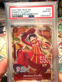 2024 One Piece Promo PSA 10 Monkey.D.Luffy Bandai Card Games Fest #080 - Image 2