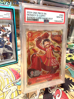 2024 One Piece Promo PSA 10 Monkey.D.Luffy Bandai Card Games Fest #080 - Image 4