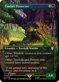 Timber Protector - Borderless FOIL Lord of the Rings RARE MTG TCG Card # 0533 - Image 1
