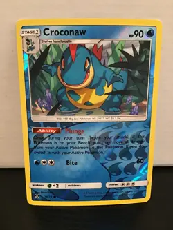 Croconaw 19/73 Reverse Holo Common Pokemon Shining Legends - Image 1