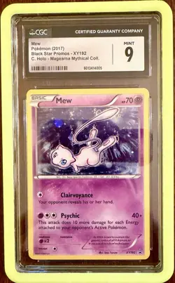 Cgc 9 MINT 2017 Pokemon XY Mew Holo XY192 Black Star Promo WITH Slab guard - Image 1