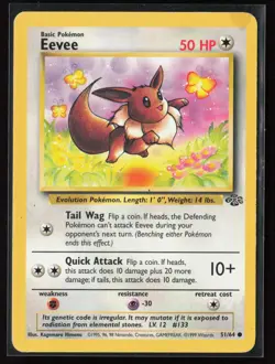 Eevee 51/64 Jungle Vintage WOTC Pokemon TCG LP - Image 1