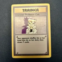 Pokemon TCG Trainer Imposter Professor Oak Base Set 73 Rare Vintage 1999 - Image 1