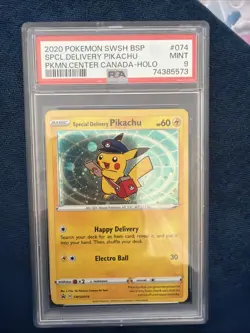 2020 Pokemon SWSH BSP Pokemon Center Canada Special Delivery Pikachu PSA 9 #074 - Image 1