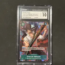 One Piece Dracule Mihawk Legacy of the Master OP12-030 Super Rare Alt Art CGC 10 - Image 1