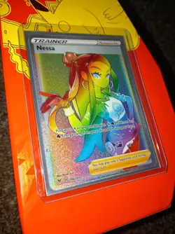 Pokemon Vivid Voltage Trainer Nessa Full Art Holo Card 196/185 Rainbow - Image 1
