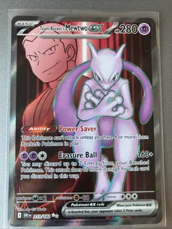 Pokemon TCG Destined Rivals Team Rocket's Mewtwo EX 213/182 Ultra Rare Card - Image 1