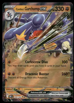 Pokemon Cards Cynthia's Garchomp ex 104/182 Destined Rivals Double Rare NM *2 - Image 1