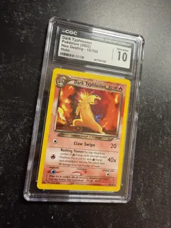 CGC 10 Dark Typhlosion 2002 Neo Destiny 10/105 Holo Pokemon Card Gem Mint SWIRL - Image 2