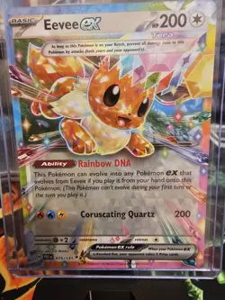 Pokemon TCG Scarlet Violet Prismatic Eevee EX 075/131 Double Rare Card - Image 2