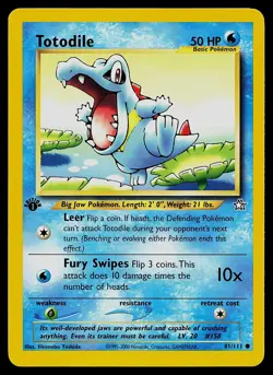 Pokemon Card - Totodile 1st Edition Neo Genesis 81/111 Common - Image 1