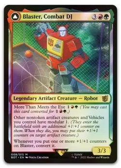 Blaster, Combat DJ #8 (Foil) (NM) Transformers BOT Magic MTG - Image 1
