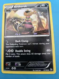 Pokemon TCG Krokorok 57/106 Flashfire Regular LP - Image 1