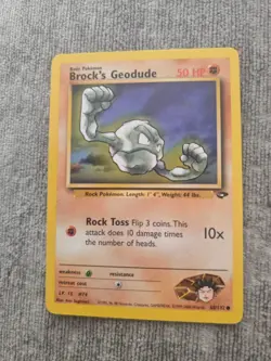 Pokemon Gym Challenge 068/132 Brock's Geodude WOTC Vintage LP Condition Card - Image 1