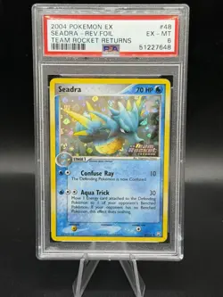 2004 POKEMON EX TEAM ROCKET RETURNS #48 SEADRA PSA 6 Reverse Holo Stamped - Image 1