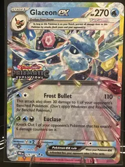 Pokemon EX Holo Lot (2) – Glaceon EX, Prismatic Evolutions stamp 026/131 - Image 1