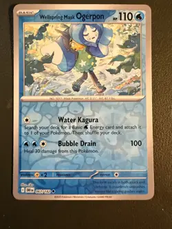 Pokemon TCG Wellspring Mask Ogerpon 67/182 Destined Rivals SV10 Reverse Holo NM - Image 1