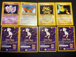 1999 Pokemon First Movie Set x4 LP WB Black Star Promo Card Full Set Excellent - Image 1
