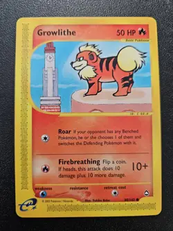 Pokemon Aquapolis Growlithe 80/147 NEAR MINT - Image 1