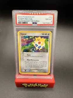 2004 POKEMON EX TEAM ROCKET RETURNS #50 TOGEPI-REVERSE FOIL PSA 8 - Image 1