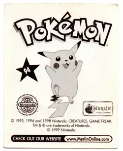GENGAR #094 CROMO / STICKER POKEMON SERIE 1 MERLIN 1999 DEL ALBUM ROJO - Image 2