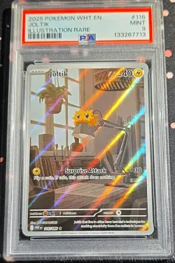 POKEMON TCG JOLTIK 116/086 WHITE FLARE ILLUSTRATION RARE HOLO PSA 9 ENGLISH - Image 1