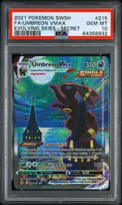 Umbreon VMAX 2021 Pokemon Sword & Shield Evolving Skies #215 Alt Art PSA 10 - Image 1