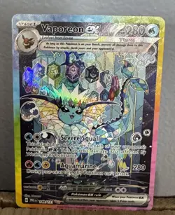 Pokemon Vaporeon ex 149/131 Prismatic Evolutions Illustration Rare Holo - Image 2