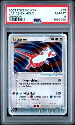 2003 POKEMON EX DRAGON #93 LATIAS EX-HOLO PSA 8 - Image 1