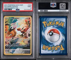 GALARIAN ZAPDOS #283 BLACK STAR PROMO CROWN ZENITH TIN 2023 POKEMON SWSH PSA 9 - Image 3