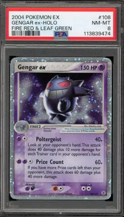 Pokemon Gengar ex EX Fire Red & Leaf Green Holo Ultra Rare #108 PSA 8 - Image 1